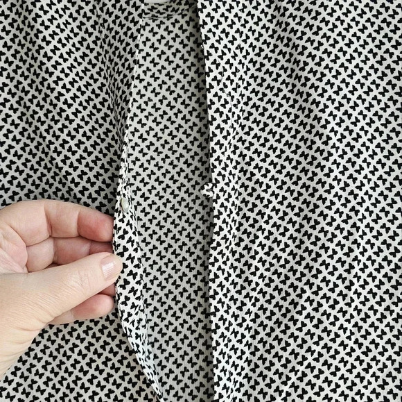 H&M White Black Butterfly Viscose Dress Short Sleeve Mini Dress size L - Picture 5 of 7